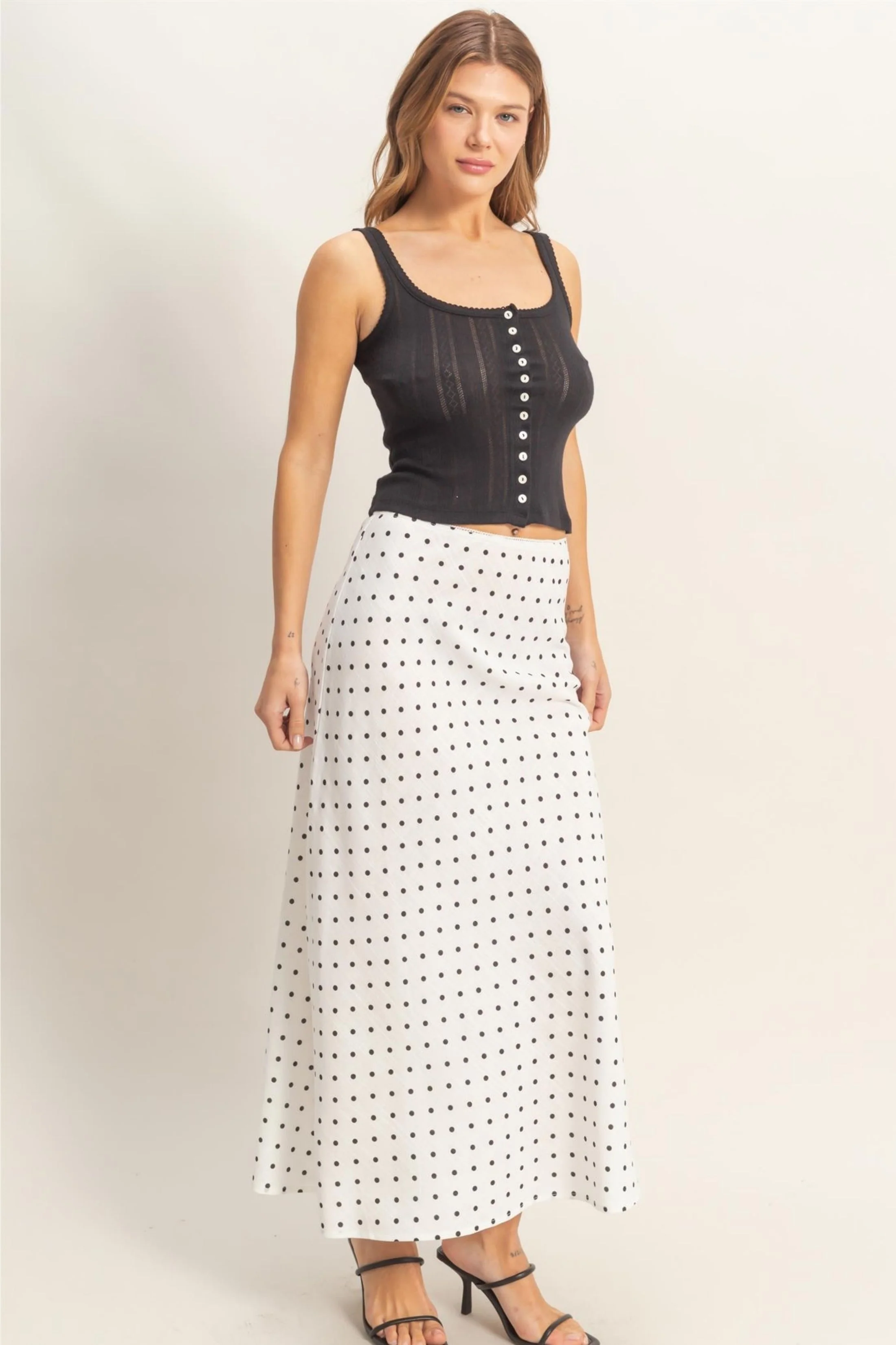 Image of Liza Polka Dot Skirt