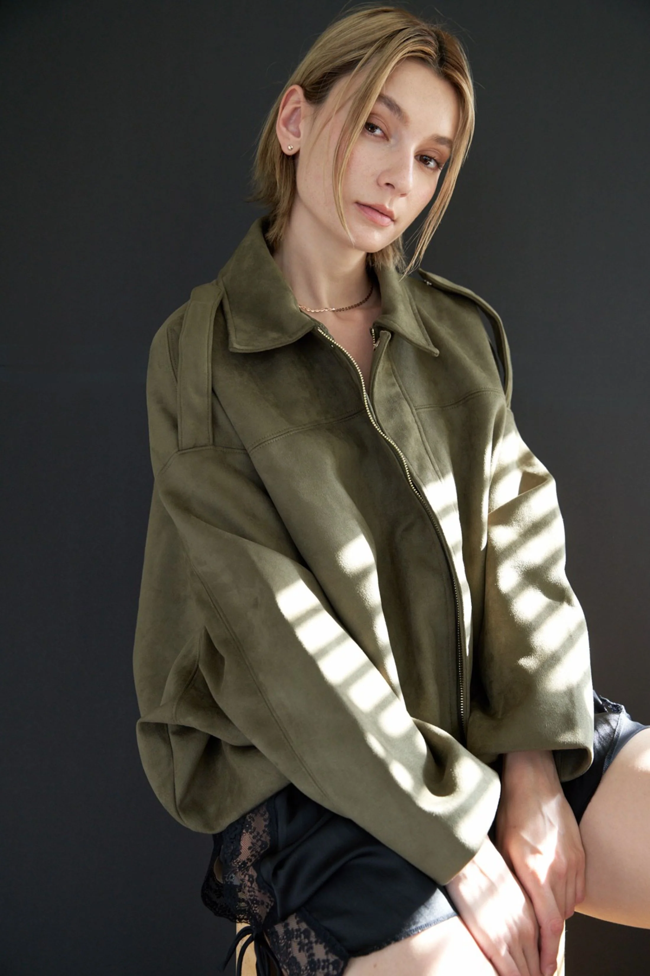 Image of Rowan Oversized Suede Jacket