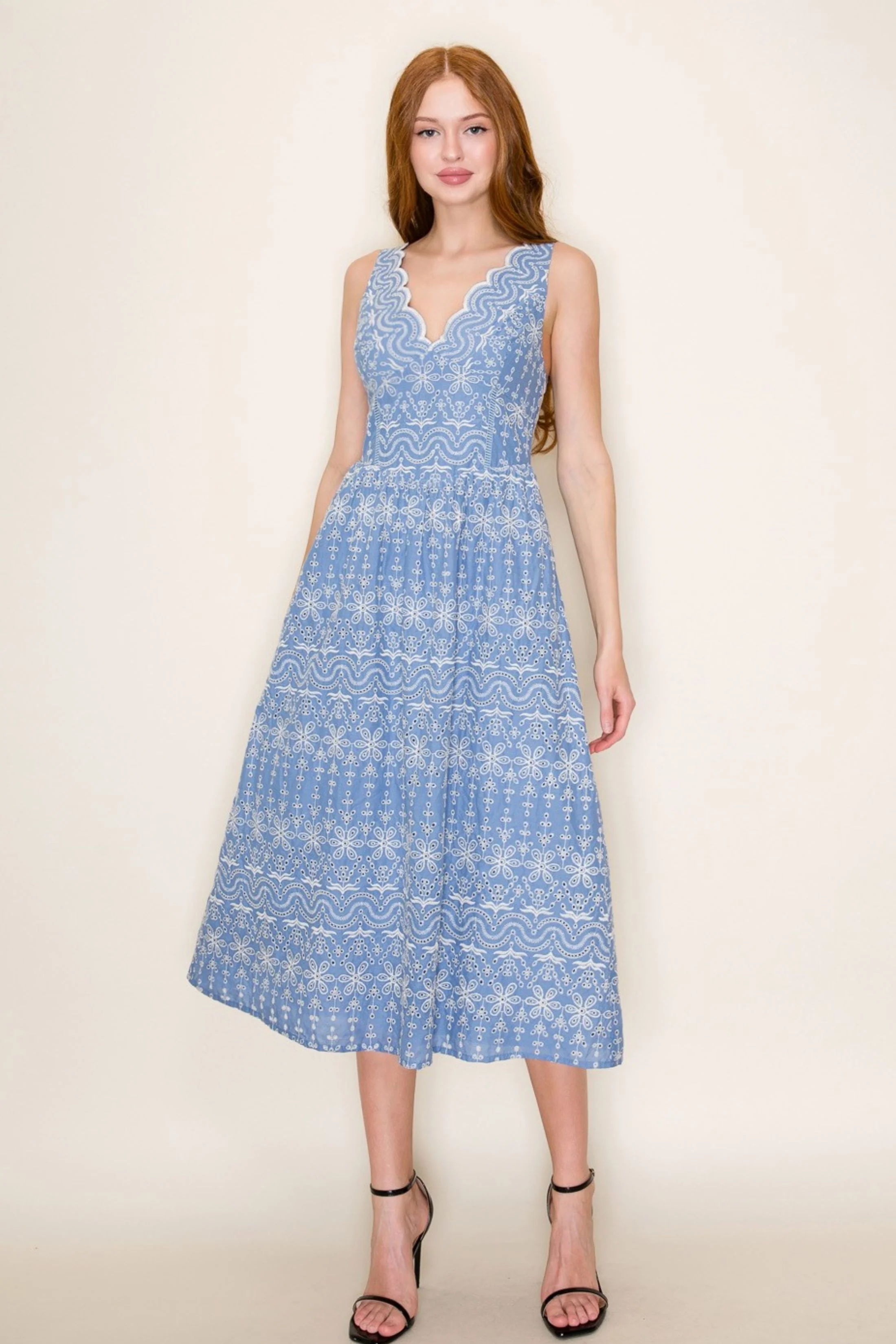 Image of Aria Patterned Midi Dress