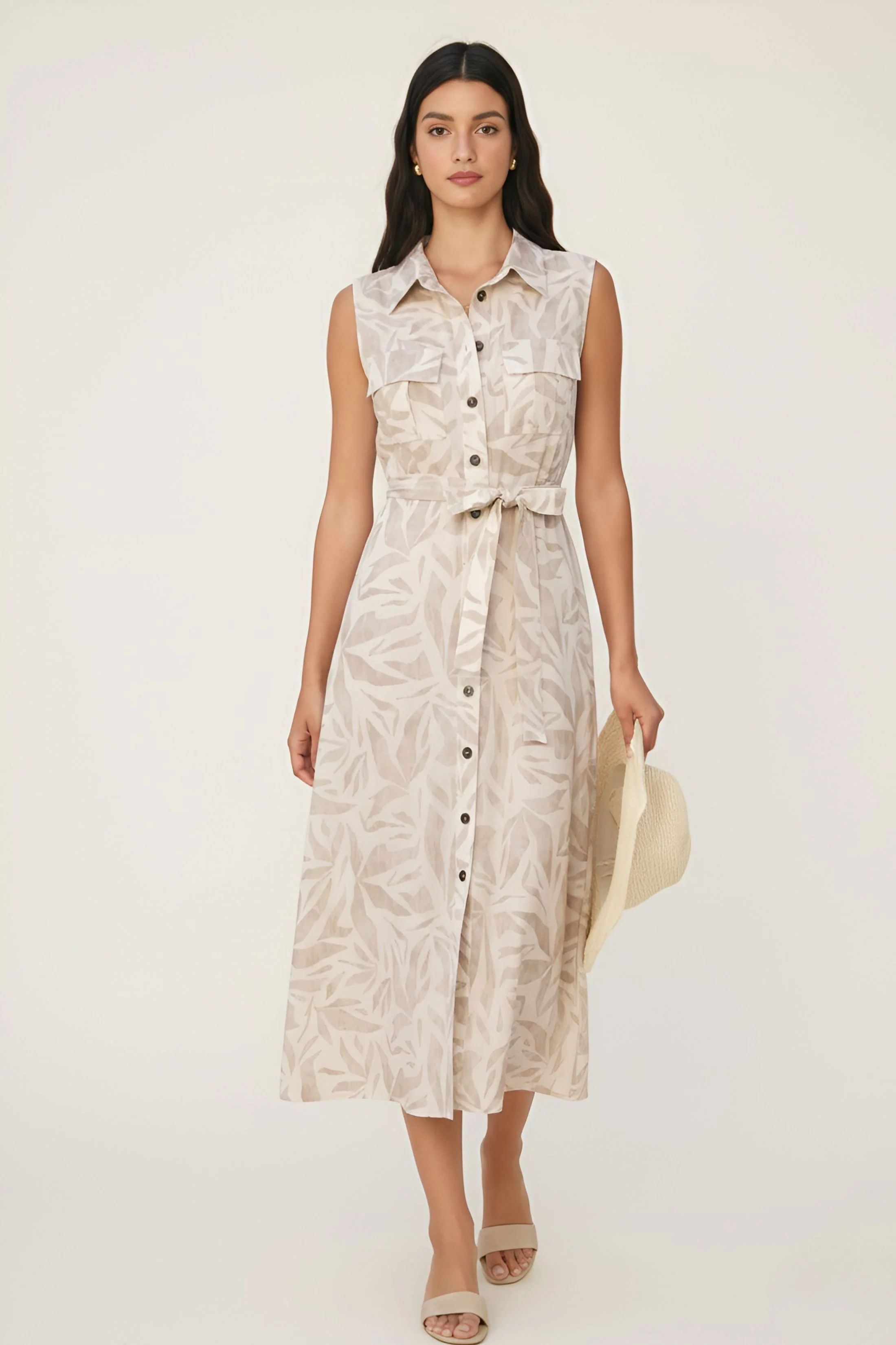 Image of Daisy Sleeveless Shirt Dress