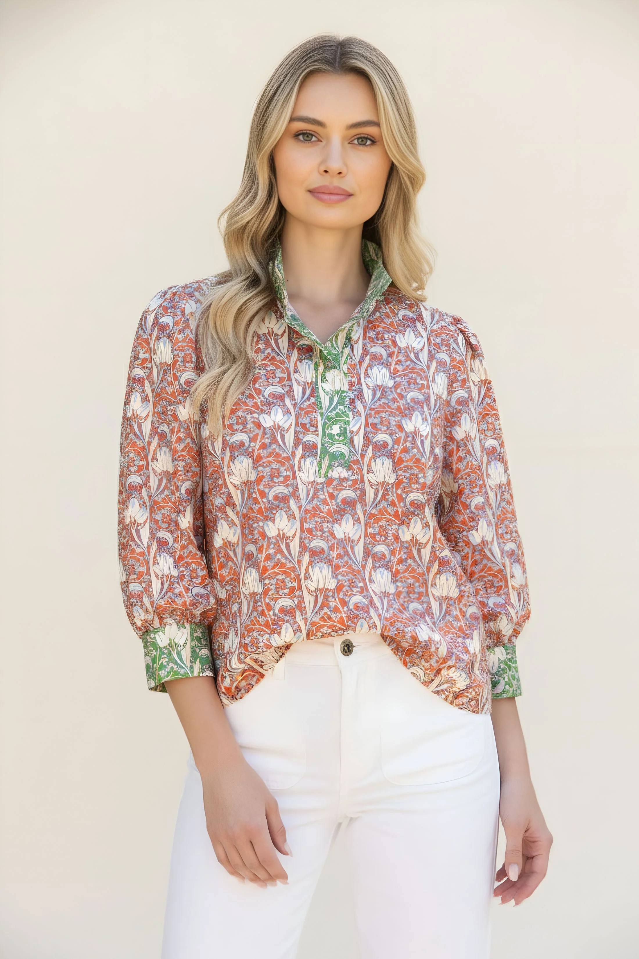 Image of Sophie Two Toned Blouse