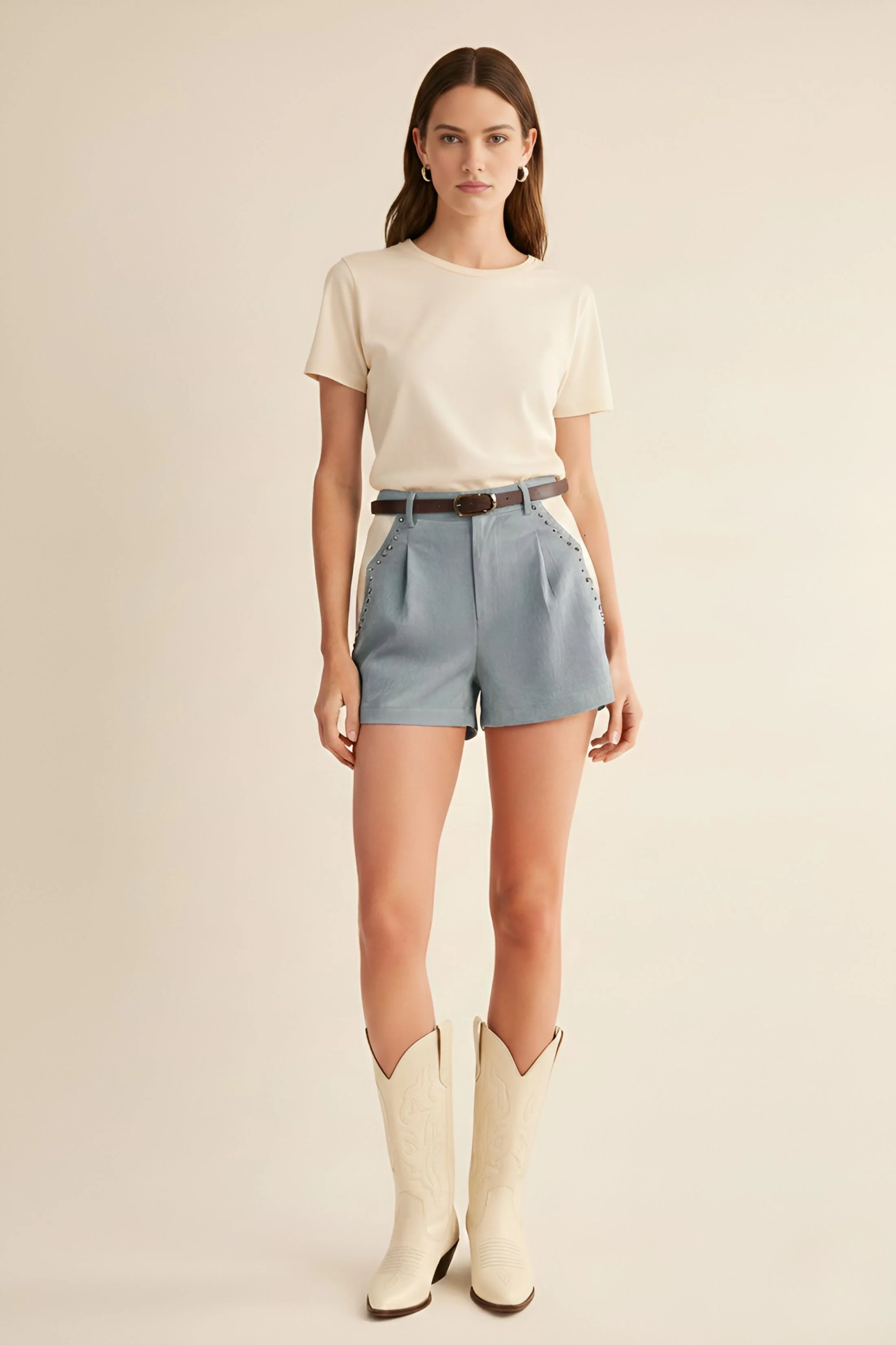 Image of Hannah Studded Shorts
