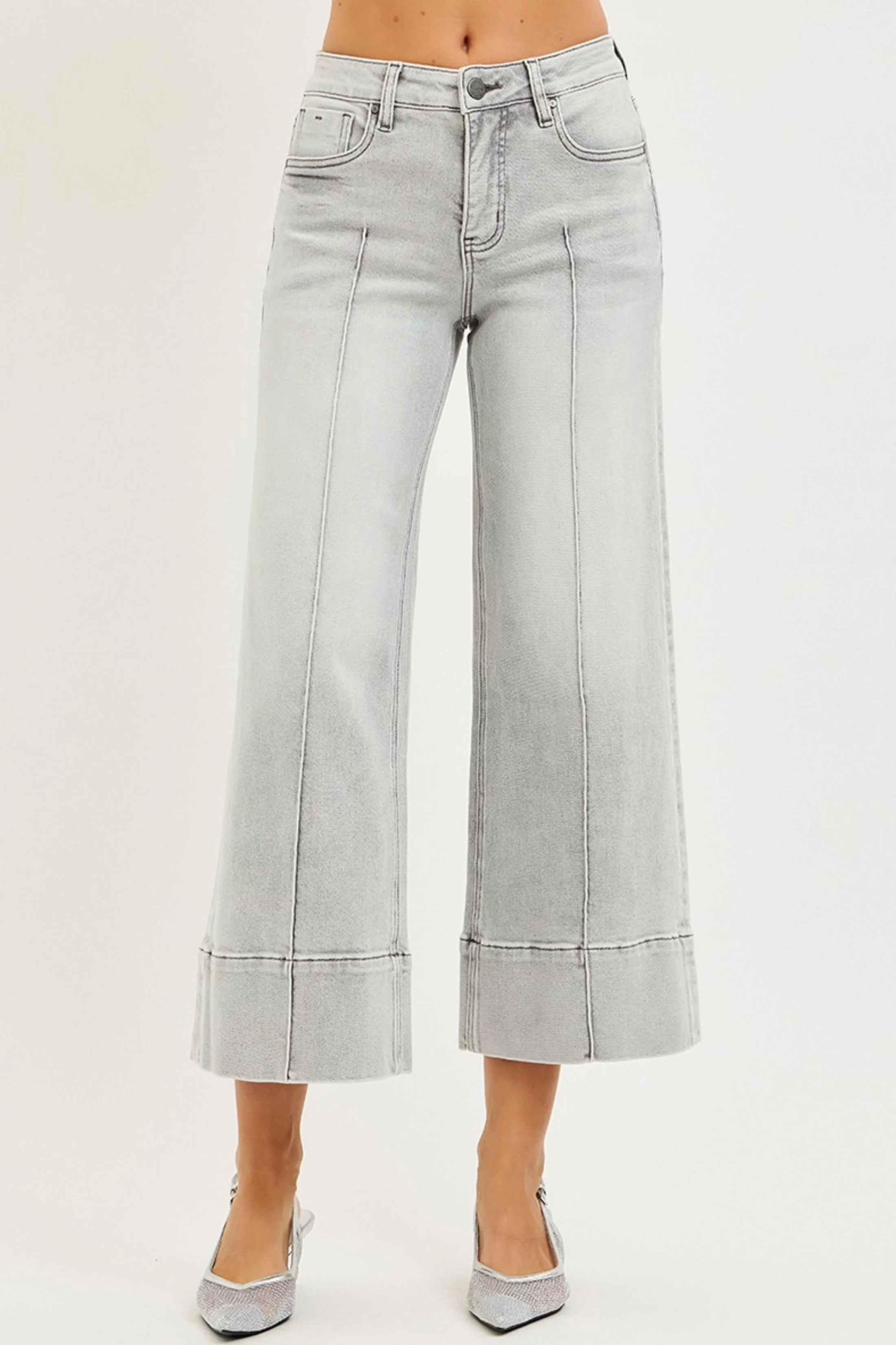 Image of Sarah Wide Leg Pintuck Jeans
