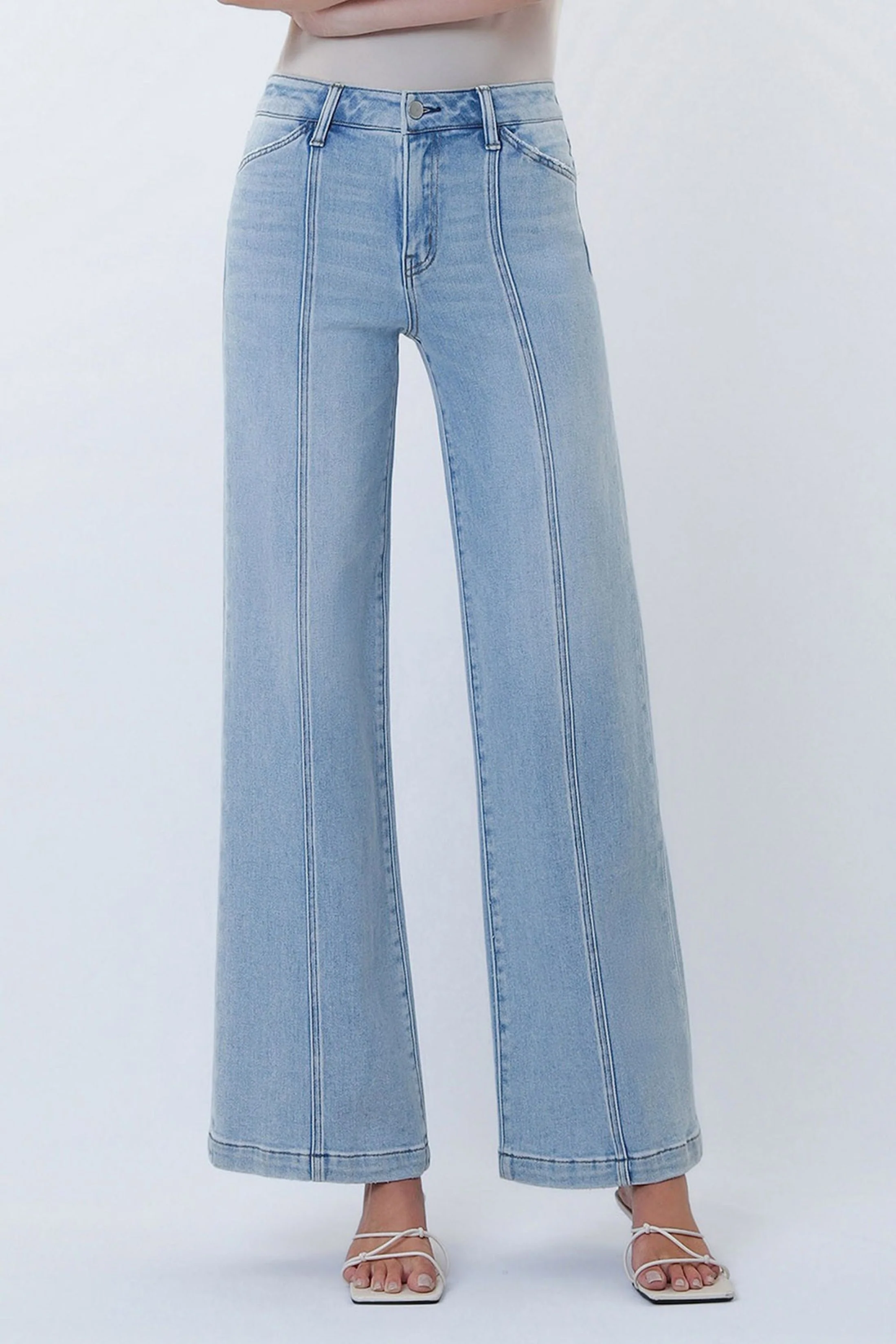 Image of Erin High Rise Pintuck Jean