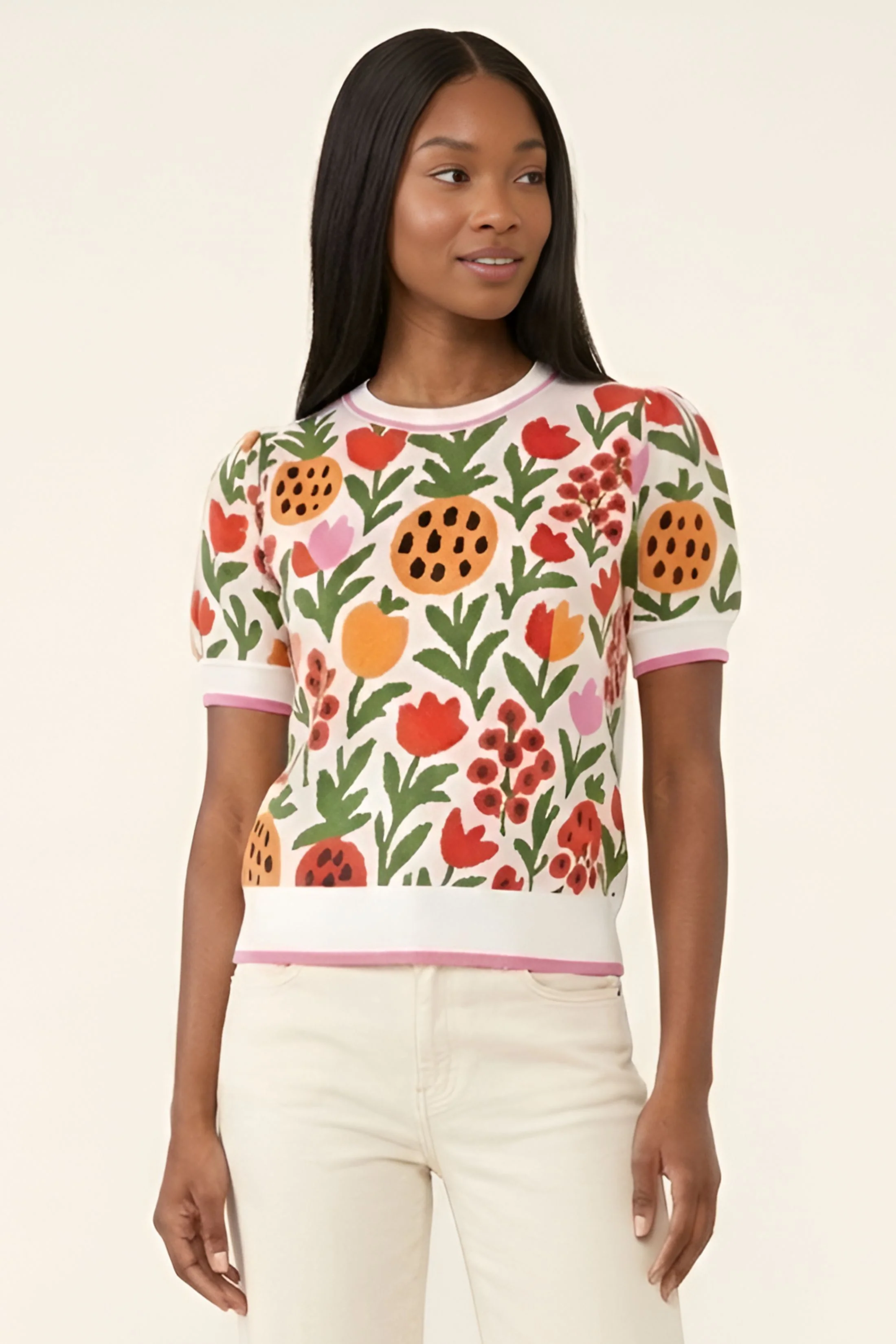 Image of Trish Floral Sweater Top
