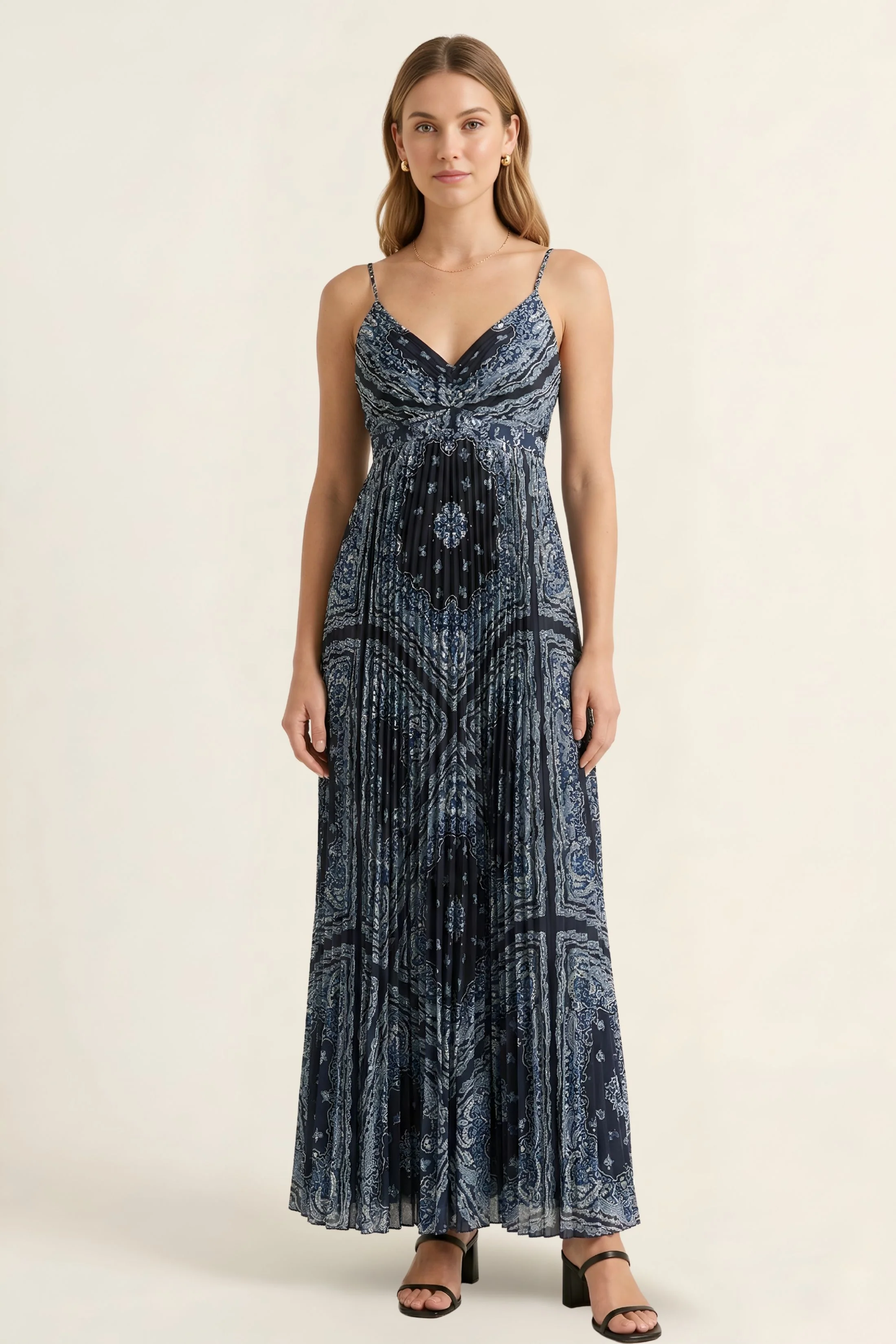 Image of Natalie Pleated Maxi Dress