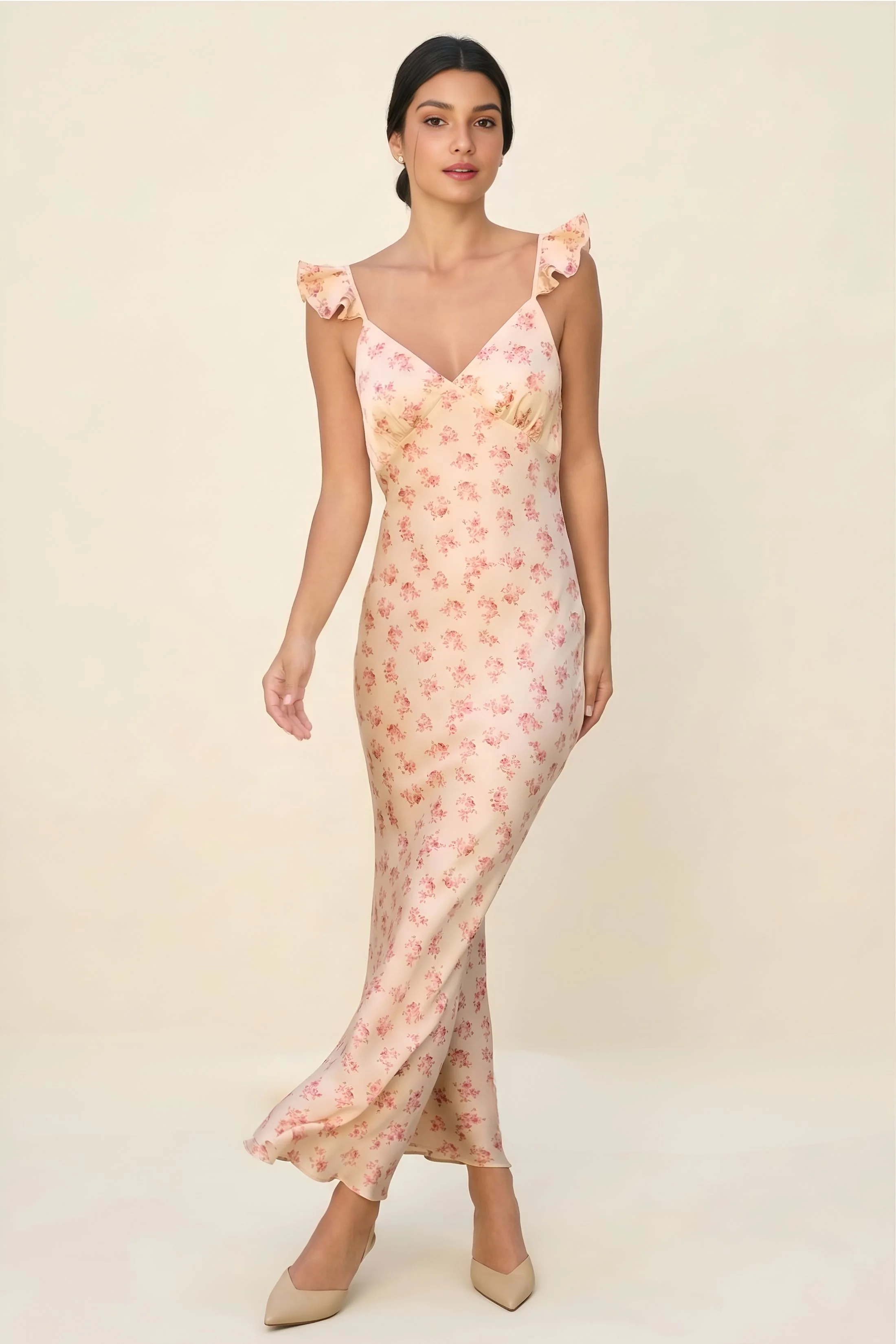 Image of Jules Peach Whip Maxi Dress