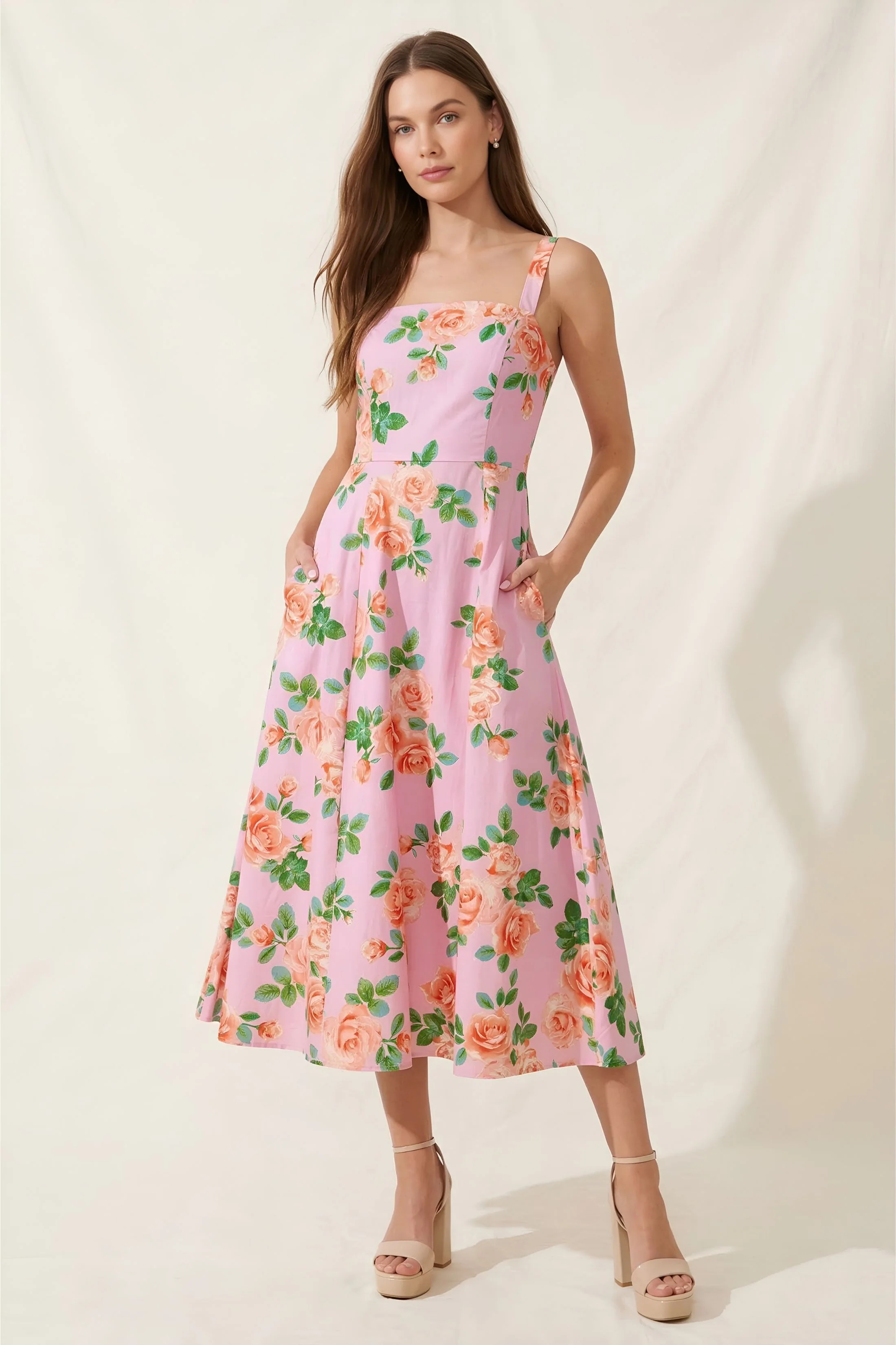 Image of Marissa Printed Woven Midi Dress