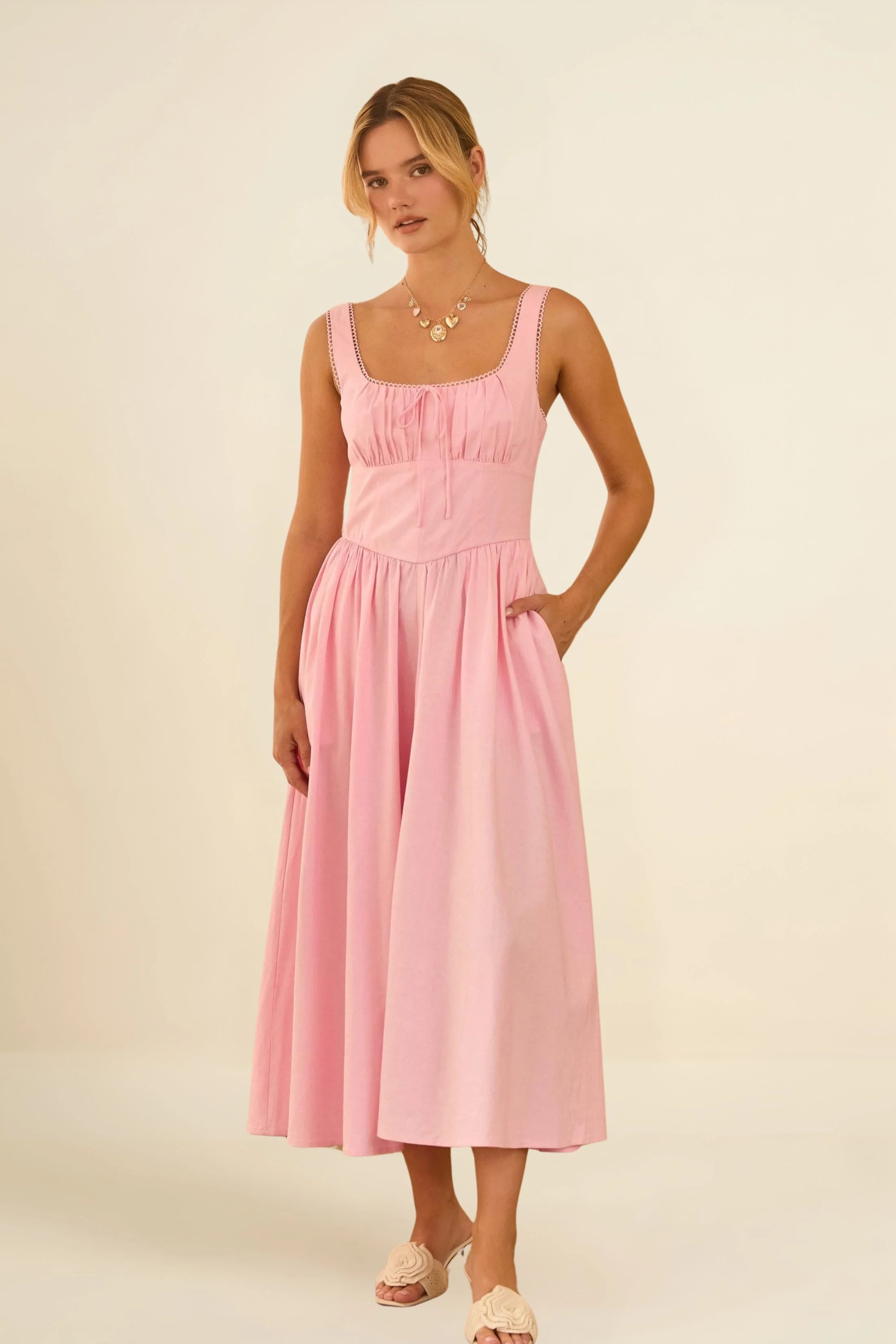 Image of Kendall Princess Waist Midi Dress