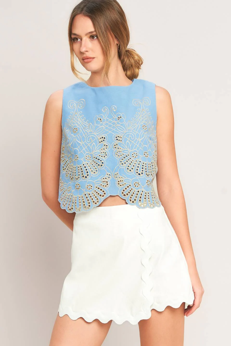 Image of Birdie Sleeveless Embroidery Top