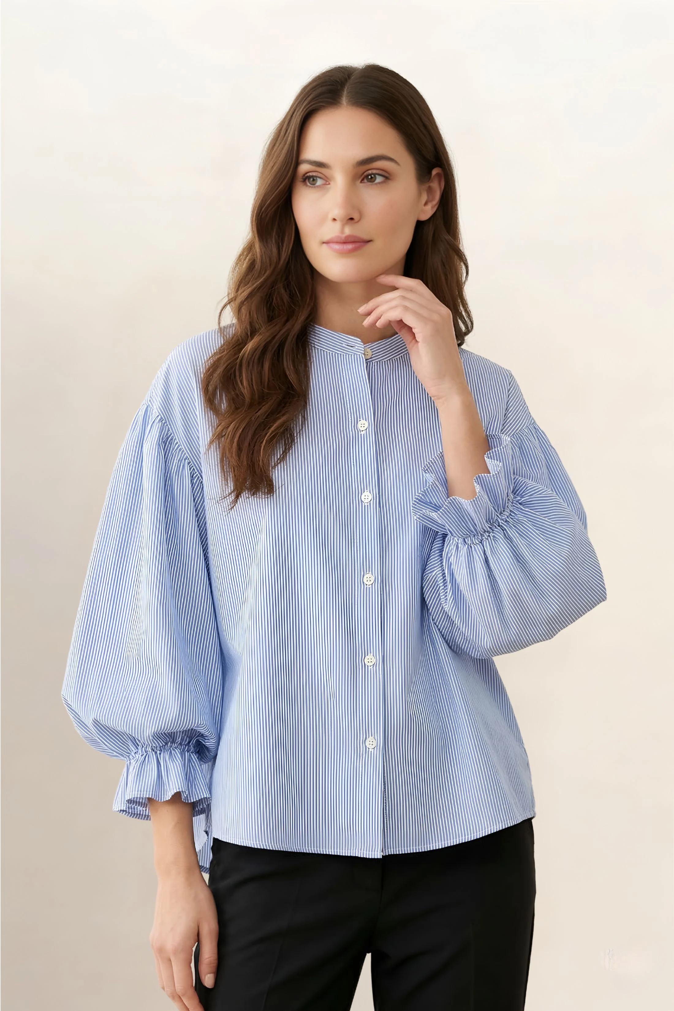 Image of Clark Bubble Sleeve Button Up Top