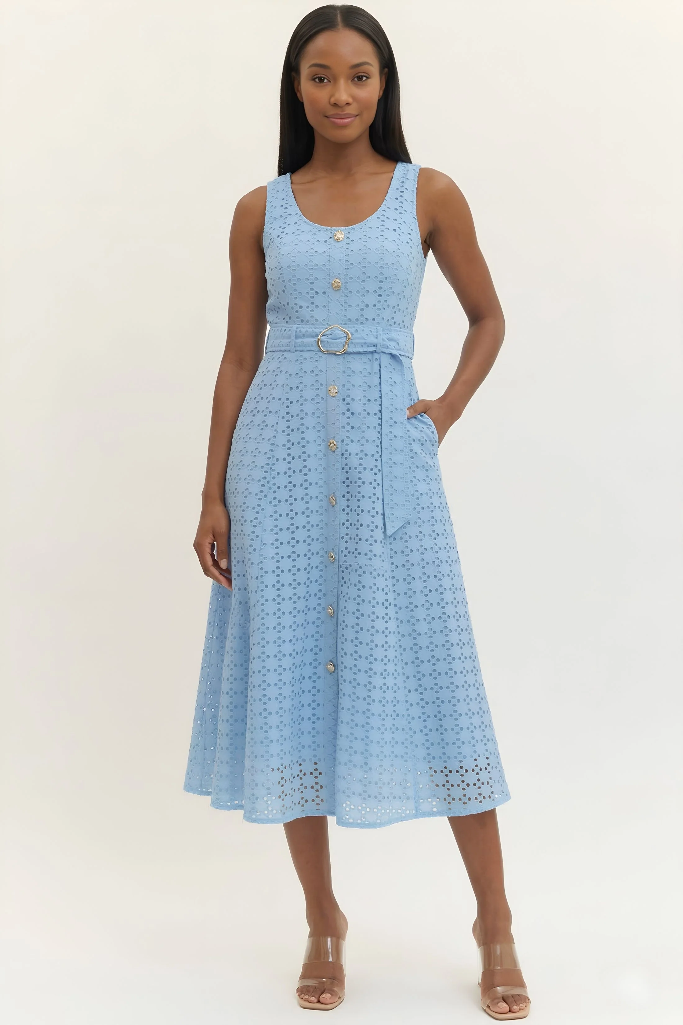 Image of Blakely Belted Midi Dress