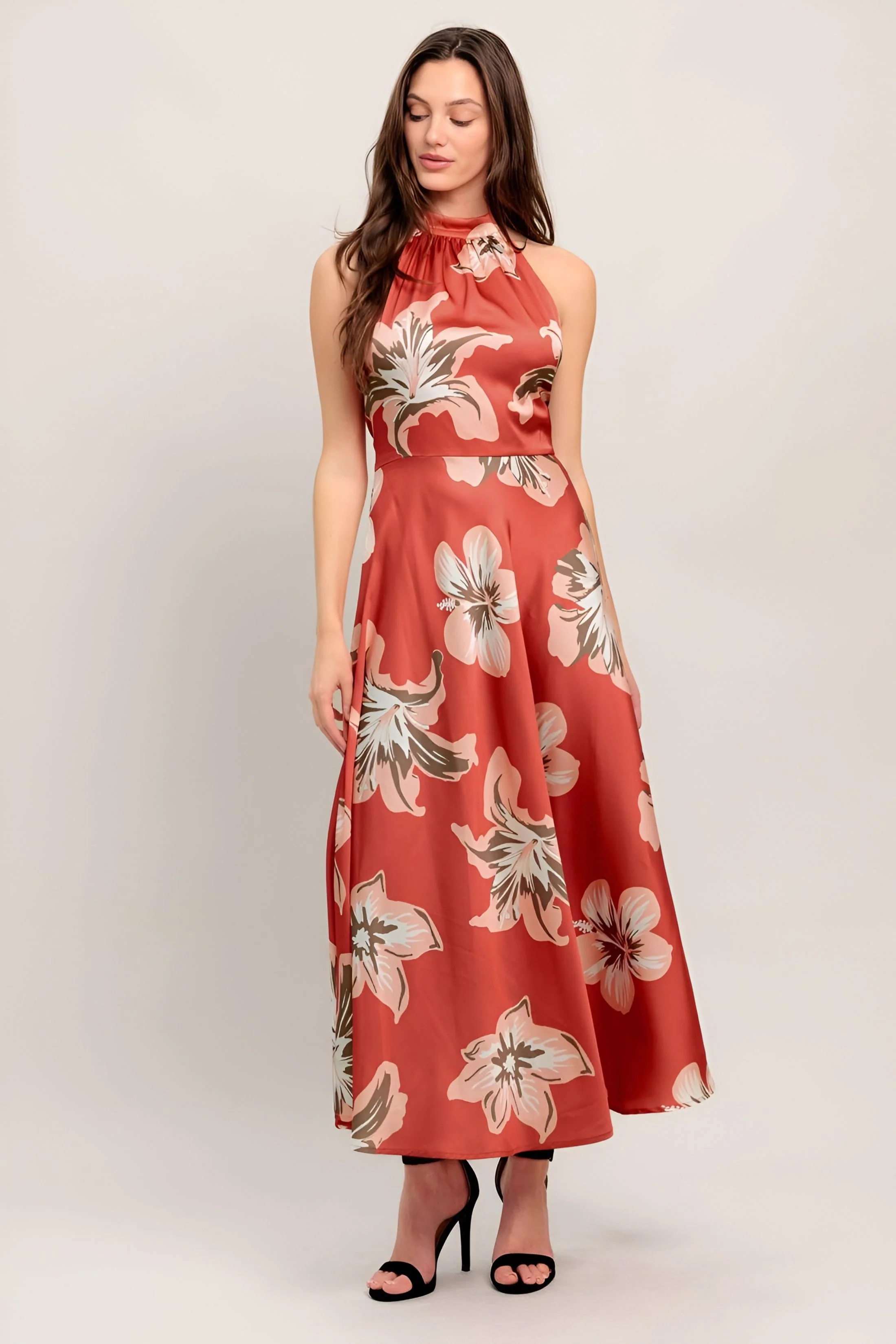 Image of Grayson Printed Halter Dress