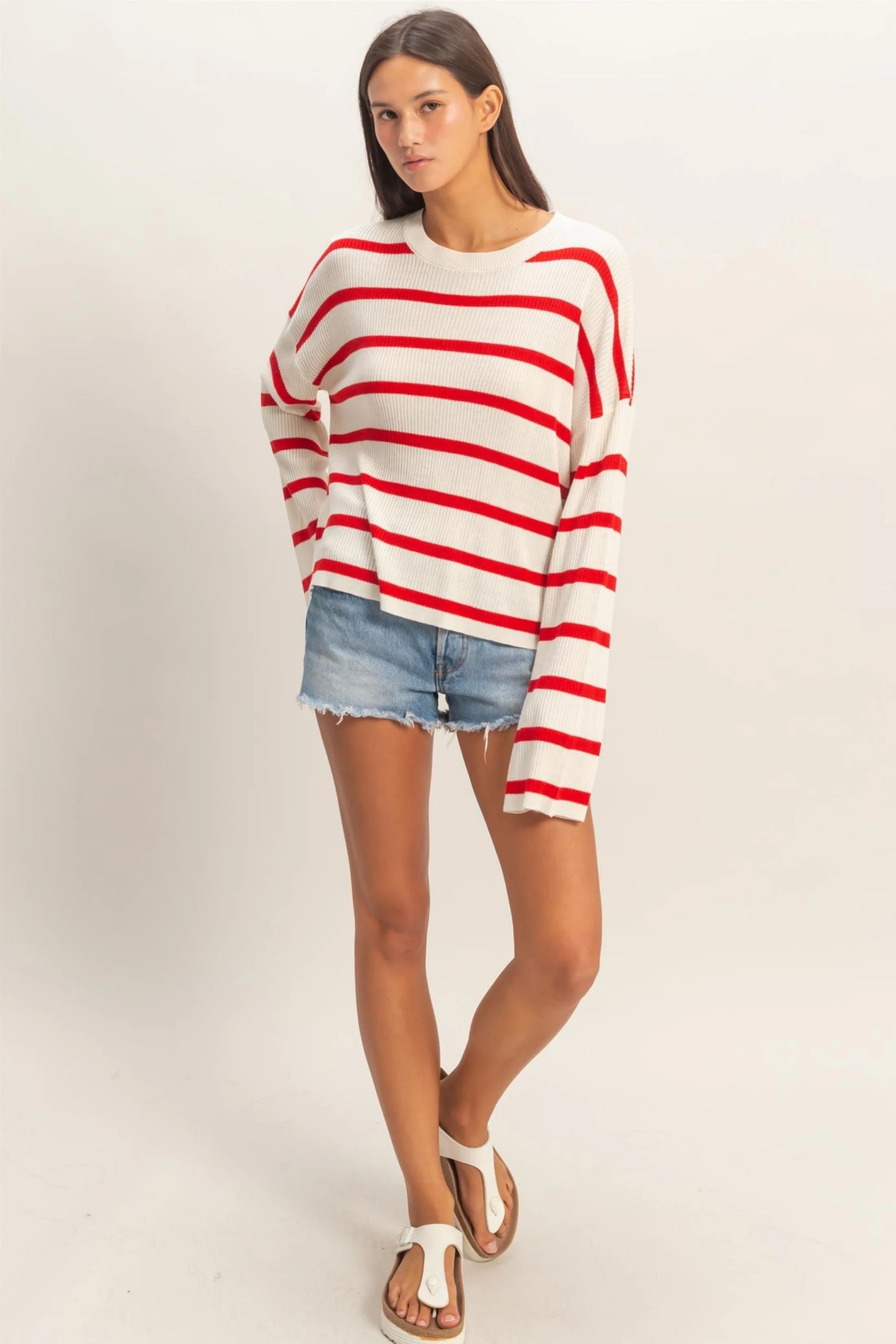 Image of Aubrey Lightweight Striped Sweater
