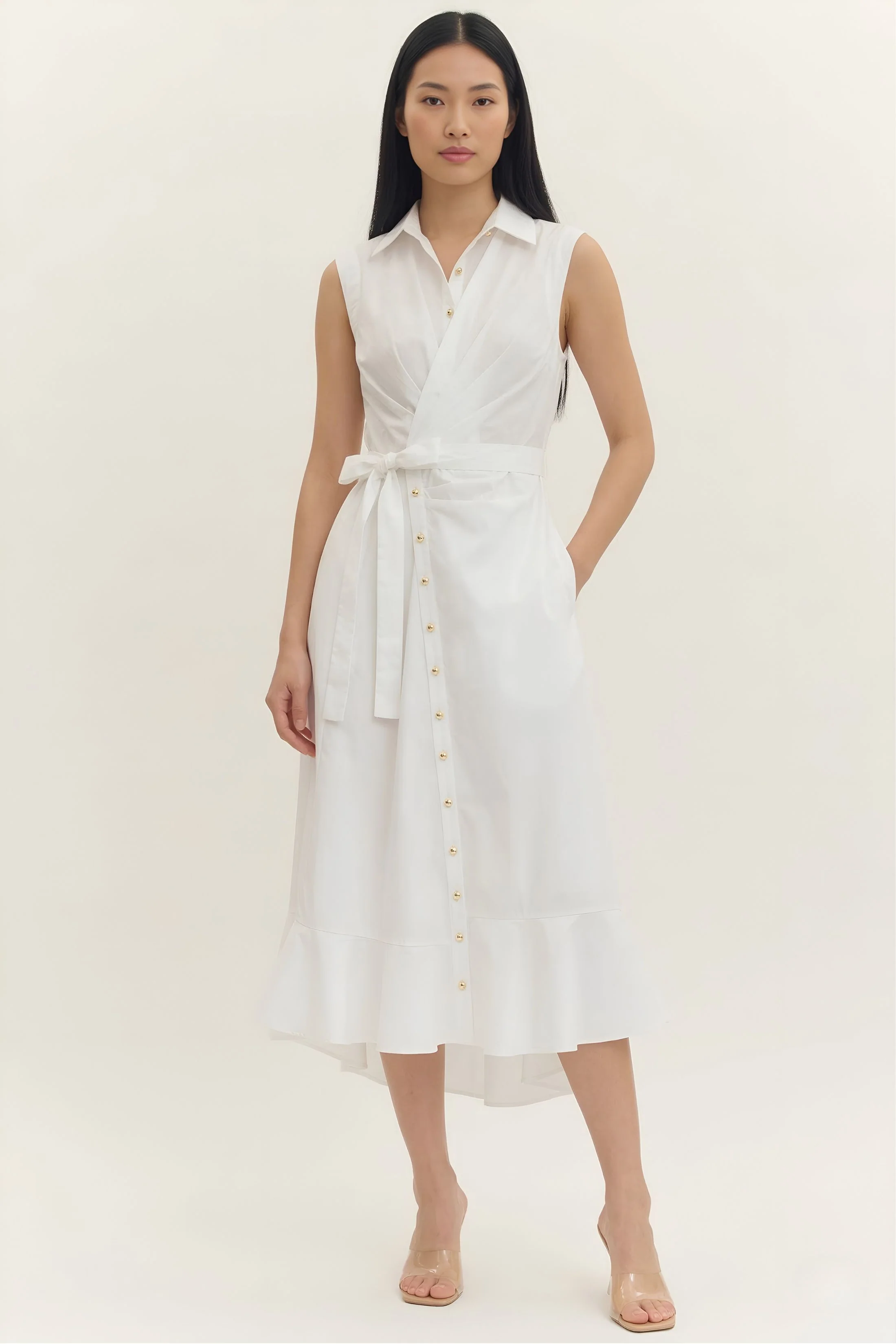 Image of Nyla Collared Midi Dress