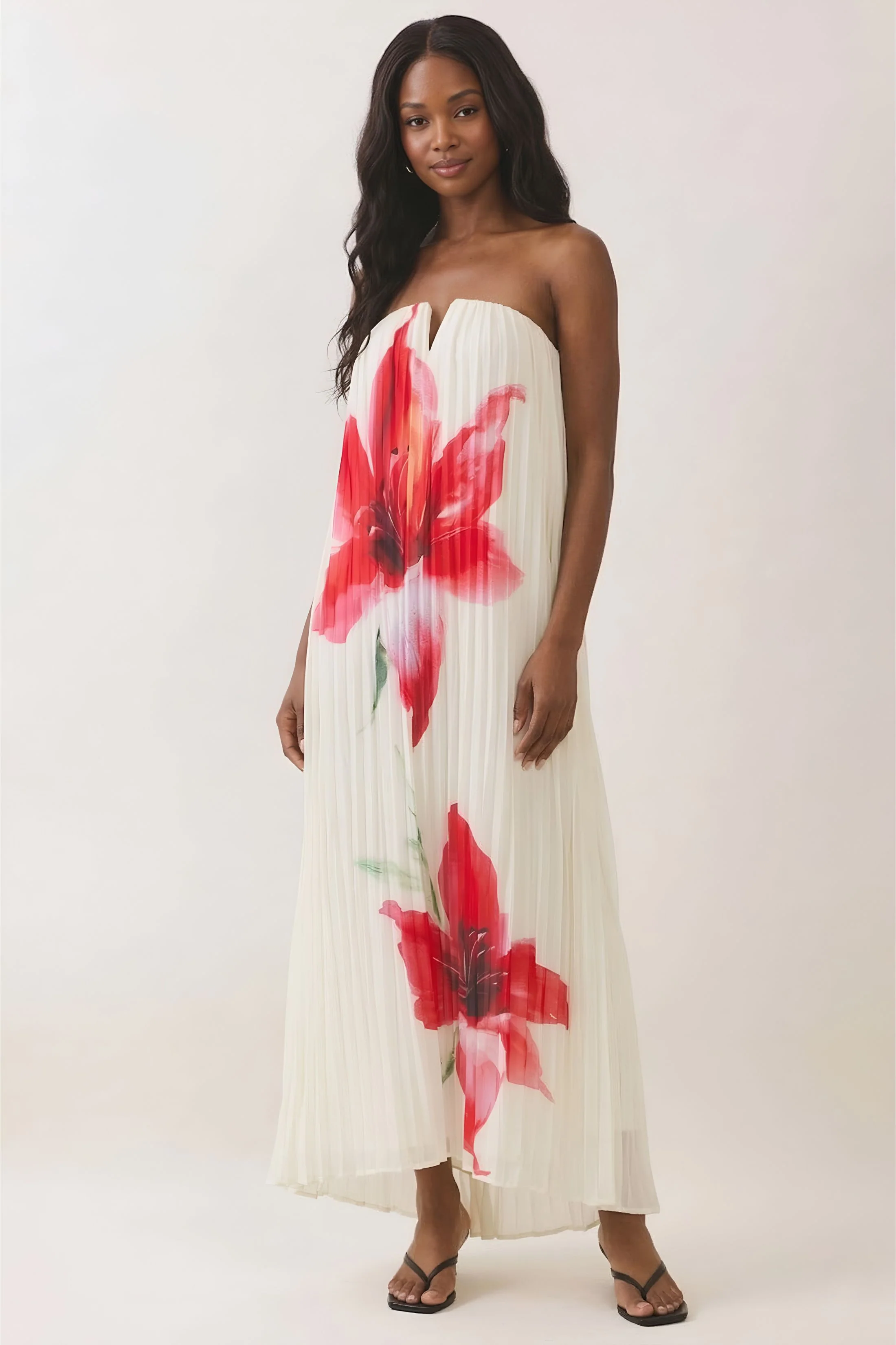 Image of Lily Strapless Floral Maxi Dress