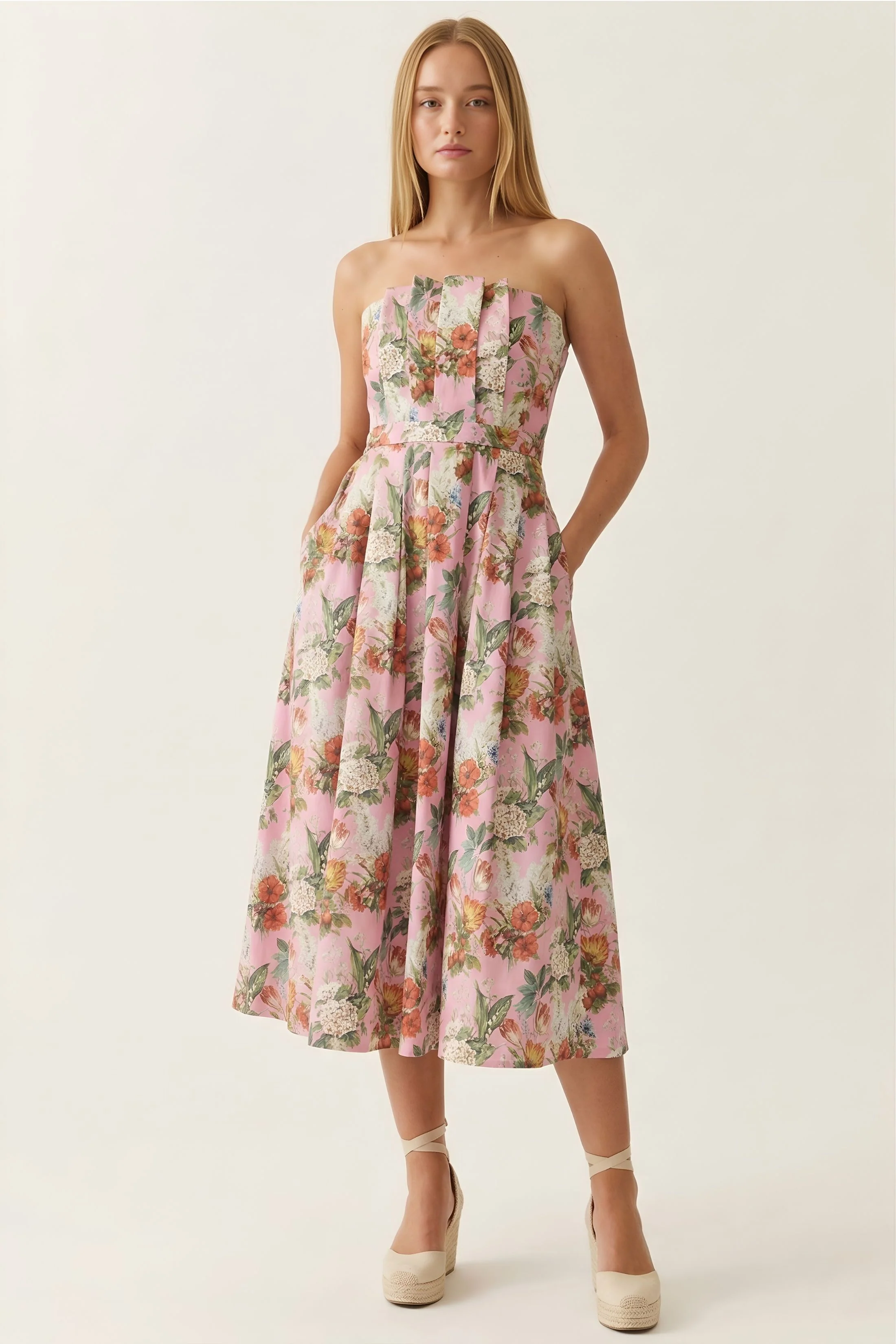 Image of Ivy Floral Strapless Dress
