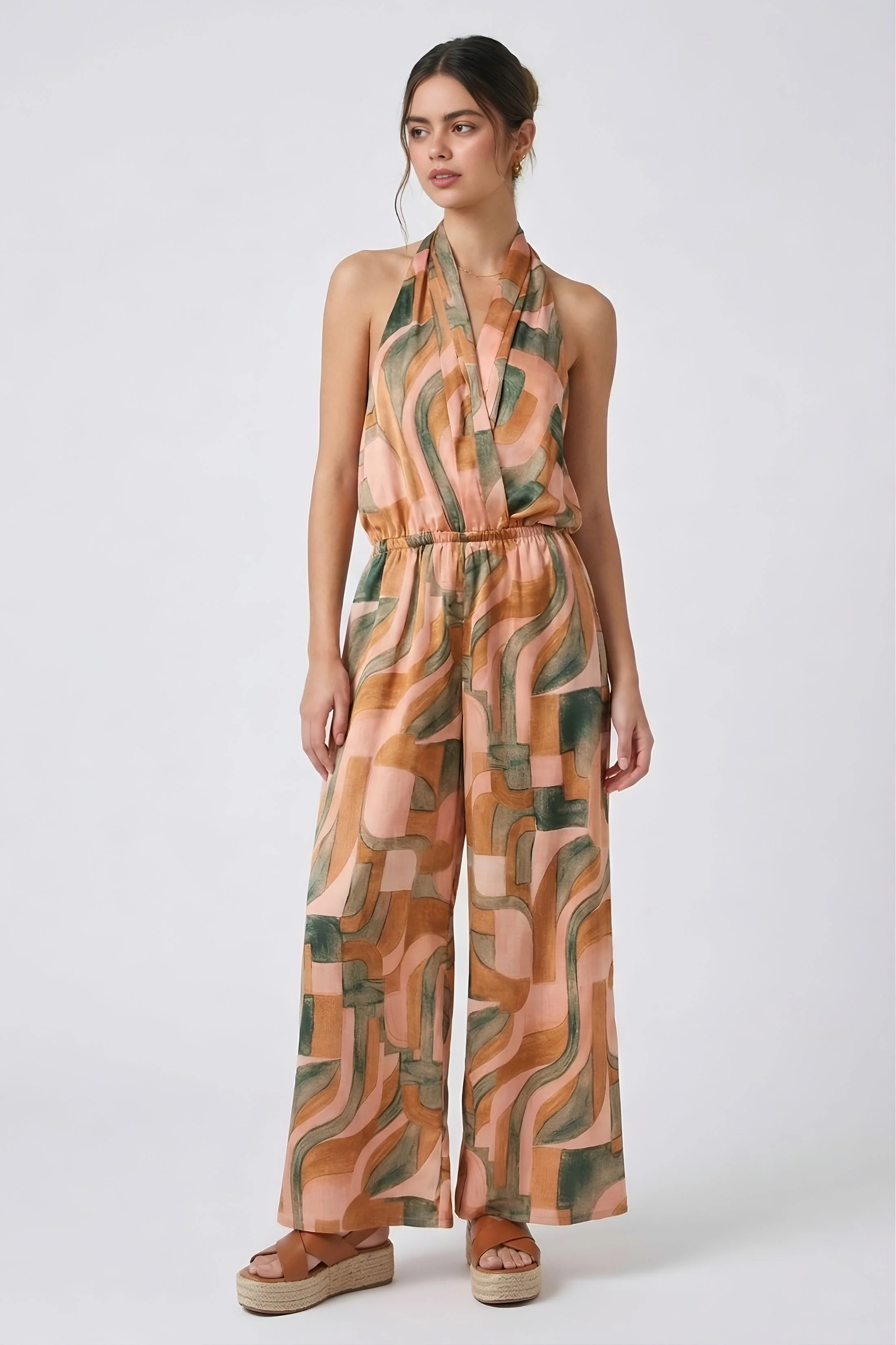 Image of Nala Abstract Blush Stone Jumpsuit
