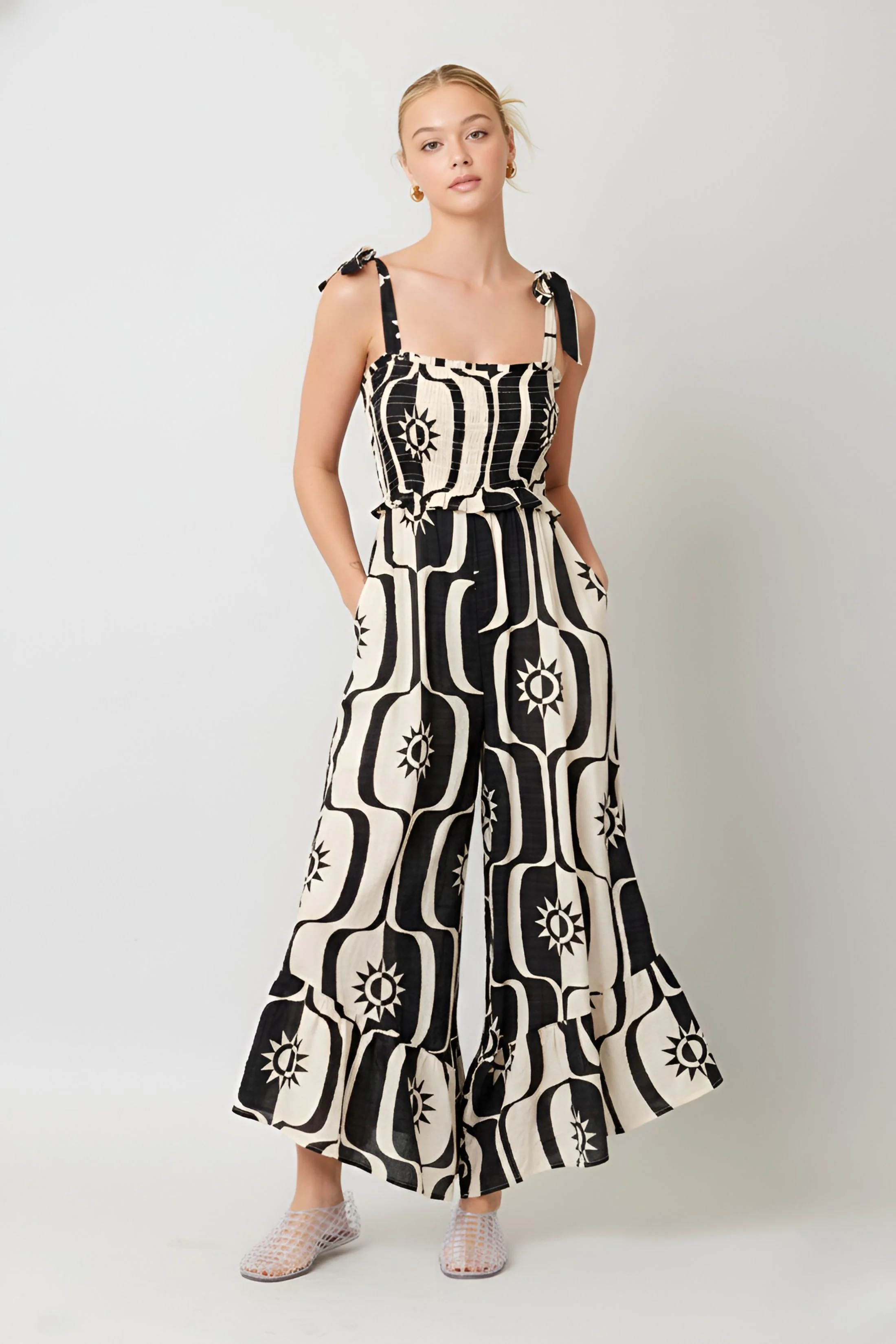 Image of Jensy Abstract Wide Leg Jumpsuit