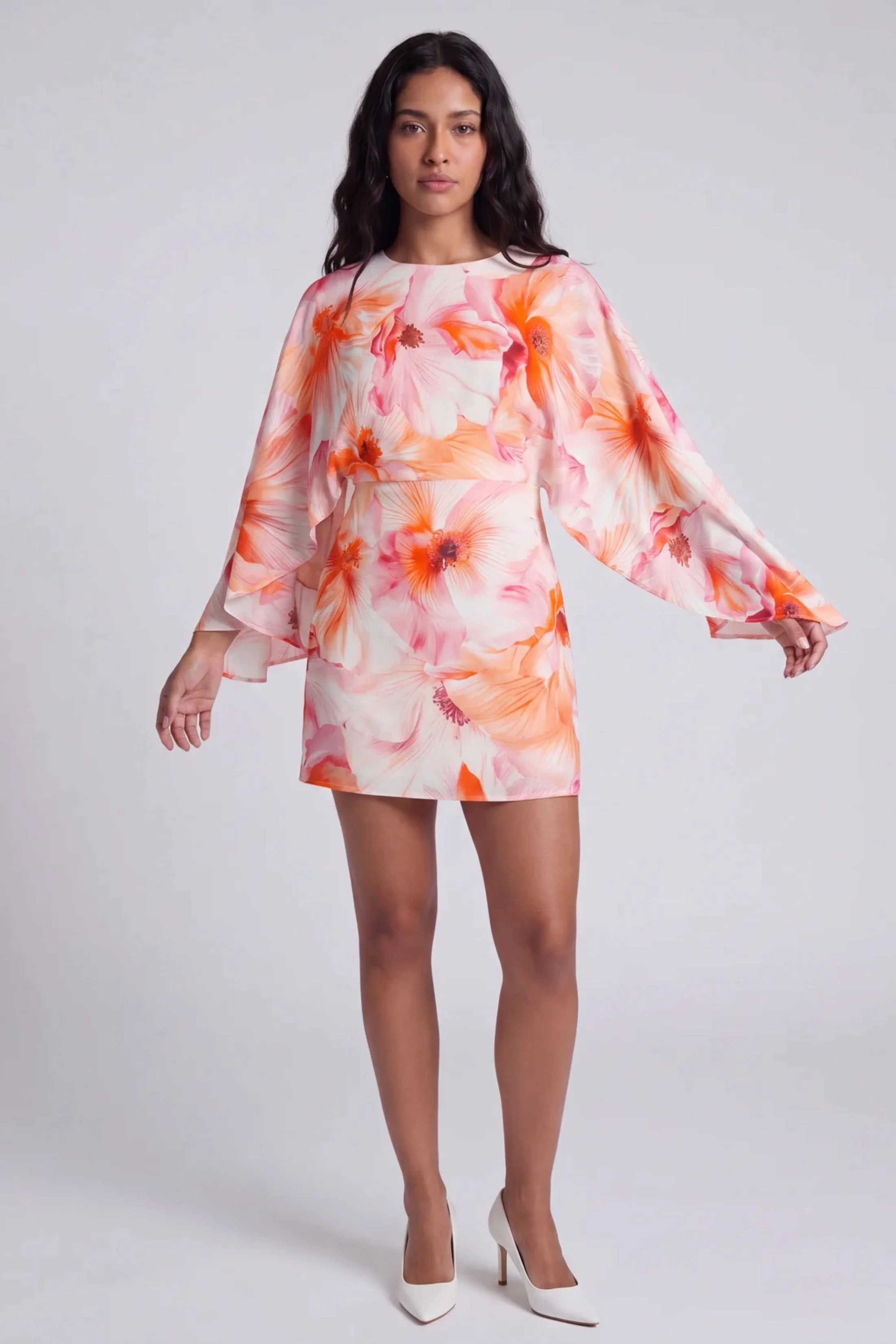 Image of Jess Cape Sleeve Mini Dress