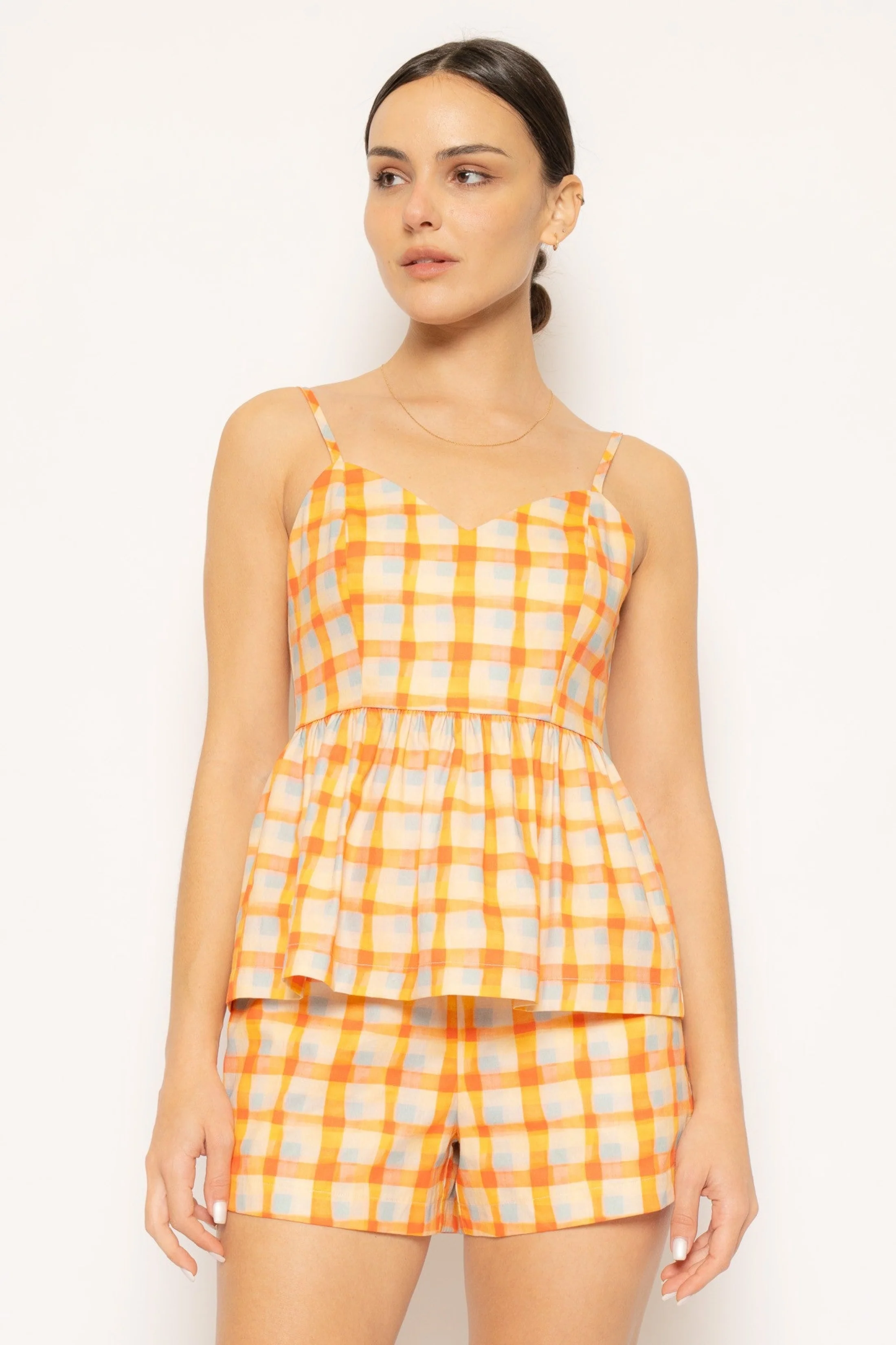 Image of Taylor Gingham Peplum Tank Top