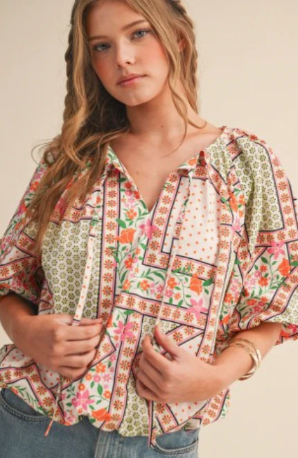Image of Sasha Patterned Blouse