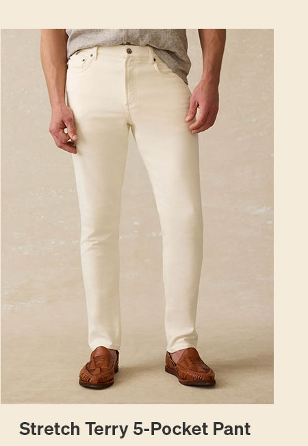 Stretch Terry 5-Pocket Pant - Egret