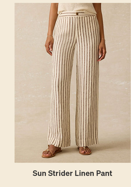 Sun Strider Linen Pant - Cocoa Grove Stripe