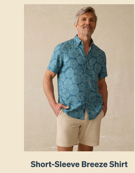 Short-Sleeve Breeze Shirt - Stormy Sea Floral