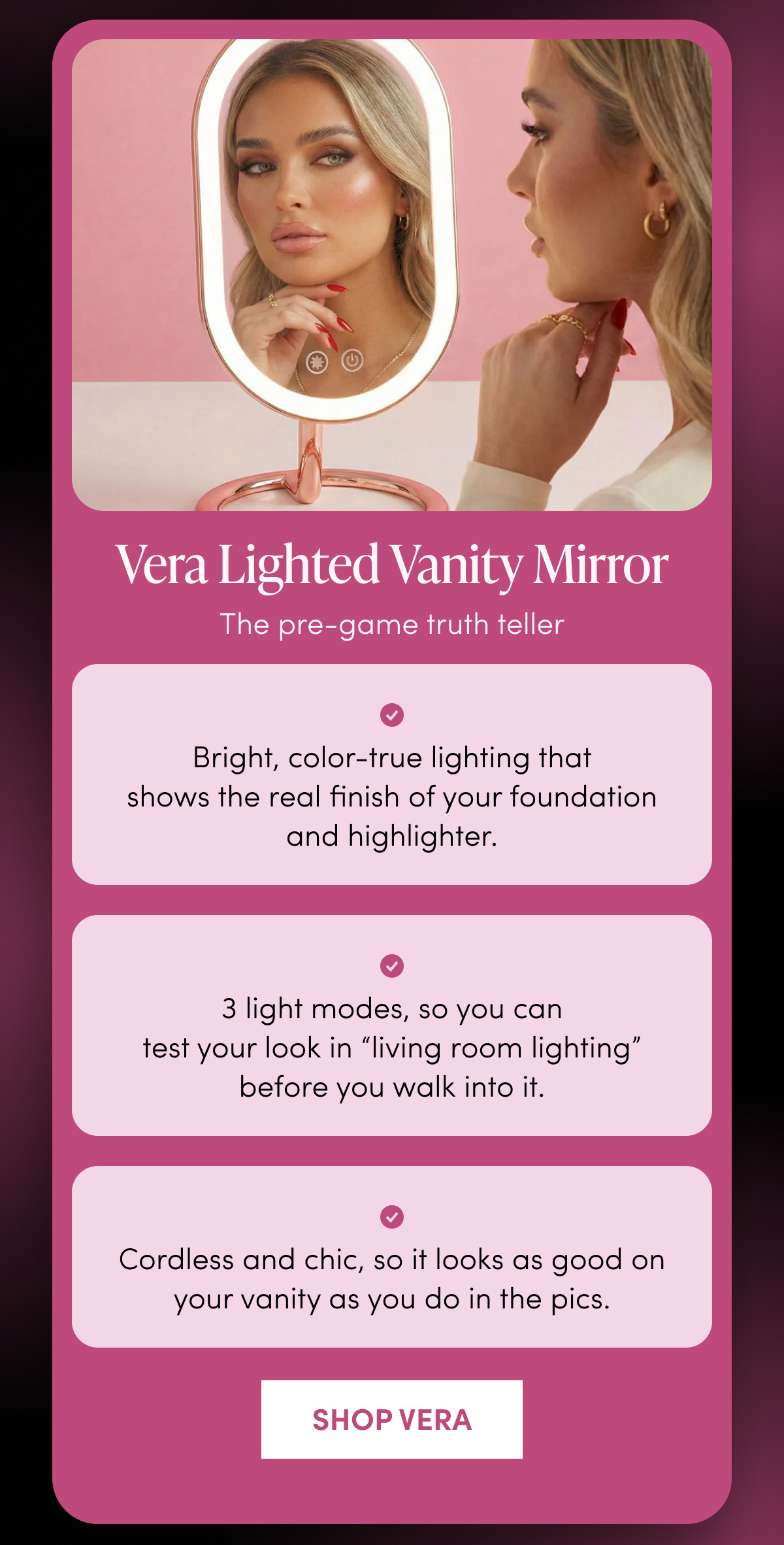 Vera Lighted Vanity Mirror