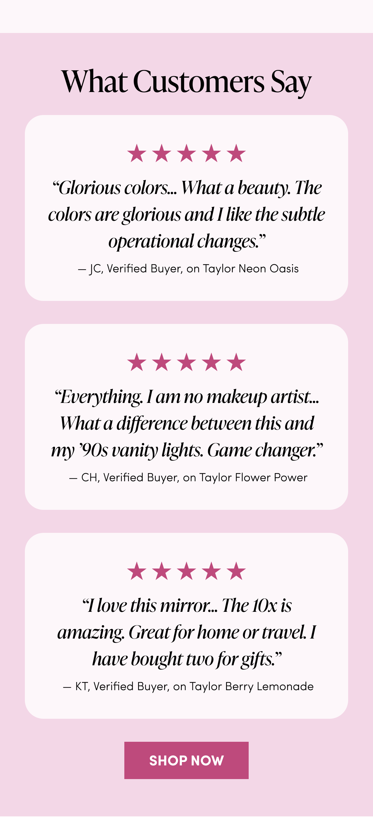 What customers say