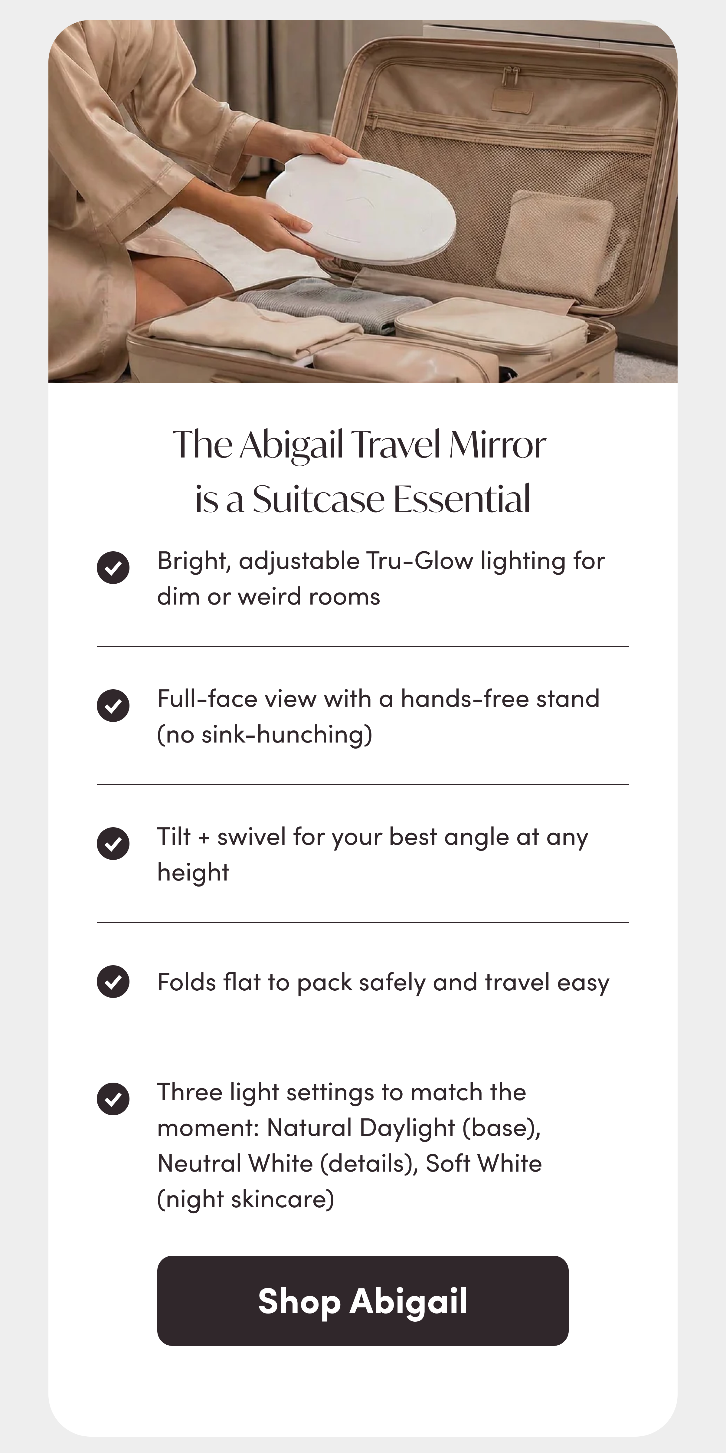 The Abigail travel mirror