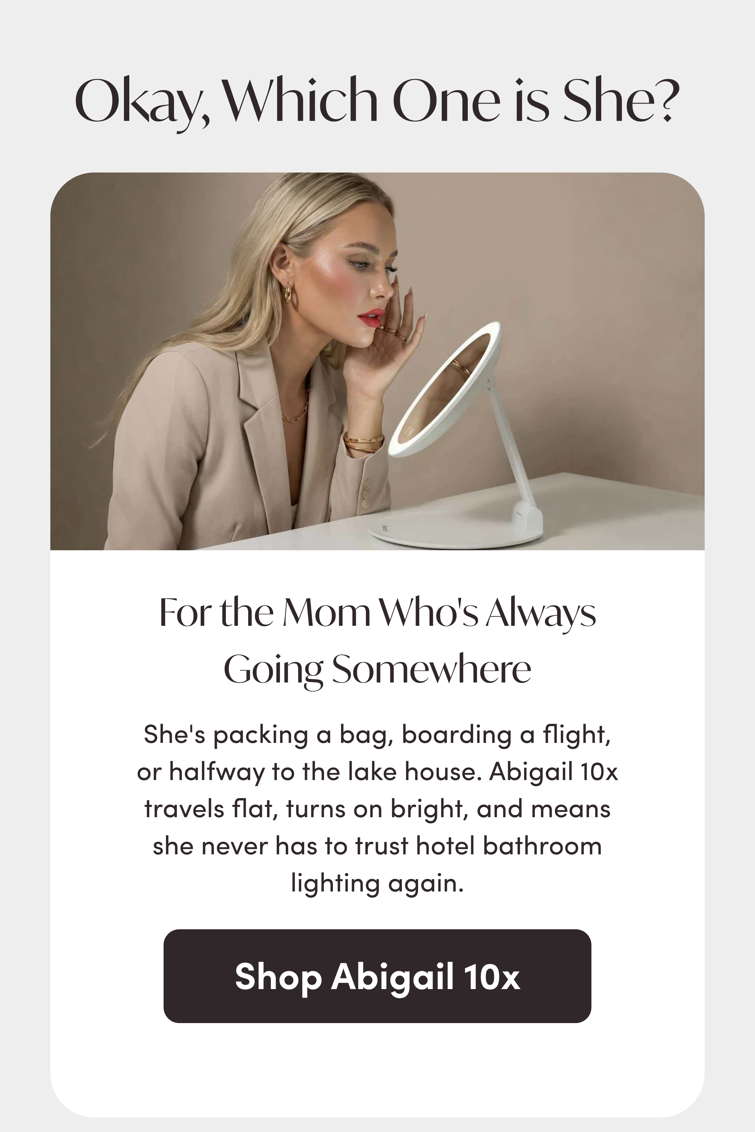 Abigail 10x Travel Mirror