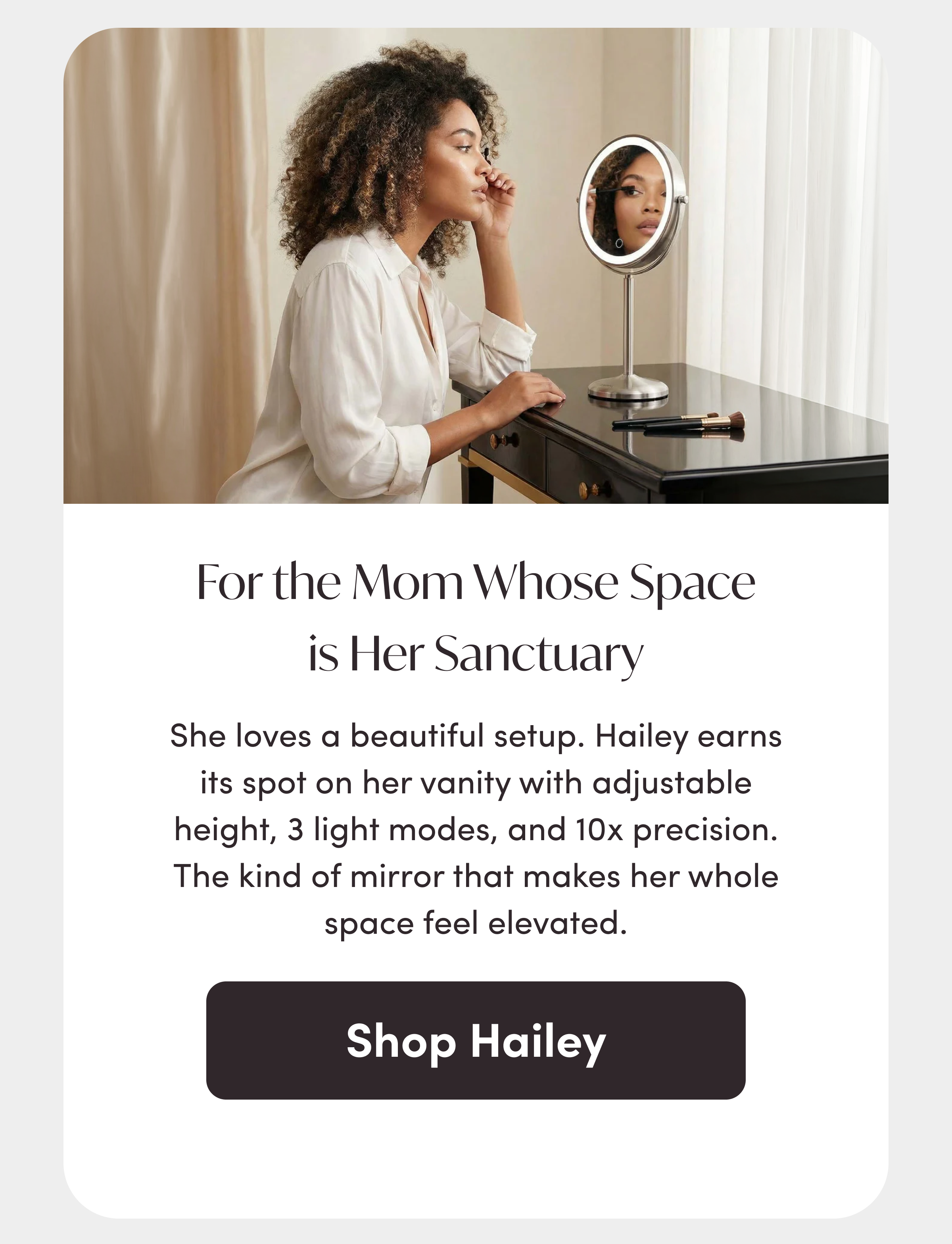 Hailey Double Sided Makeup Mirror with Lights