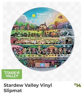 Stardew Valley Vinyl Slipmat is back in stock at fangamer.com