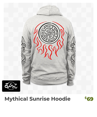 Mythical Sunrise Hoodie is back in stock at fangamer.com 
