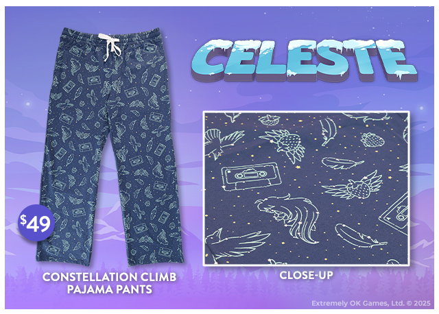 New Celeste Pajama Pants are available at Fangamer.com
