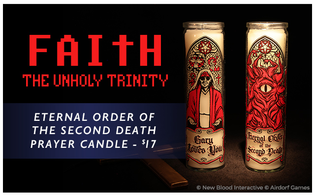 New FAITH prayer candle is available at Fangamer.com