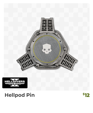 Helldivers II Hellpod Pin is back in stock at Fangamer.com