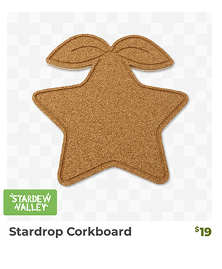 Stardrop Corkboard is back in stock at Fangamer.com 
