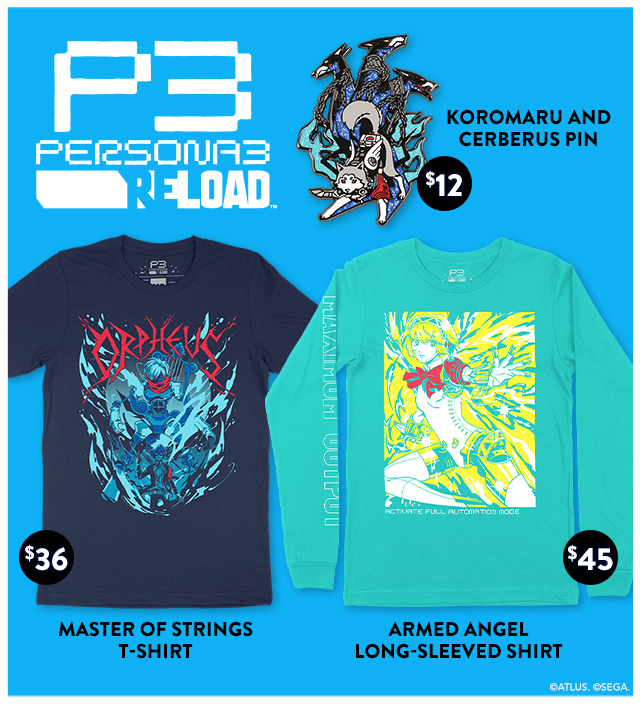 New Persona 3 Reload merch is available at Fangamer.com