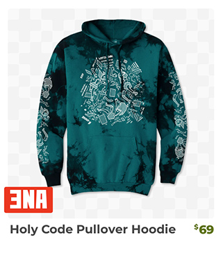 Holy Code Pullover Hoodie is back in stock at Fangamer.com