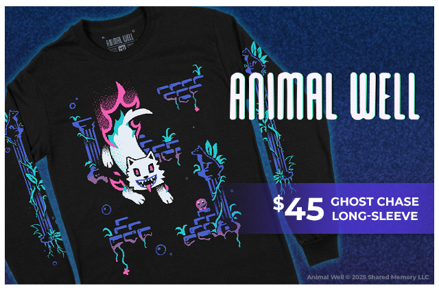 New Animal Well long-sleeve shirt is available at Fangamer.com