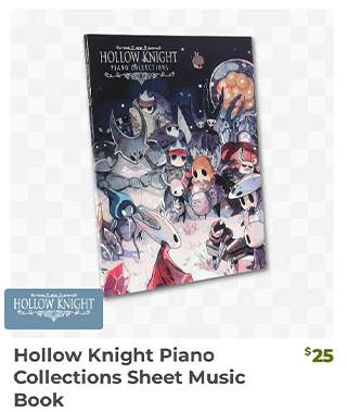Hollow Knight Piano Collections Sheet Music Book is back in stock at Fangamer.com