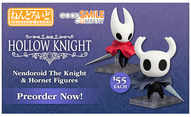 Hollow Knight Nendoroids are available at Fangamer.com