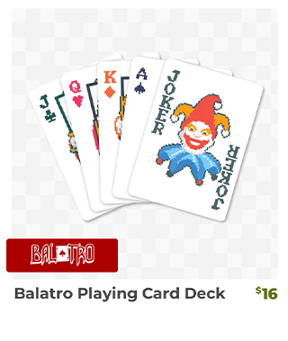 Balatro Playing Cards are back in stock at Fangamer.com