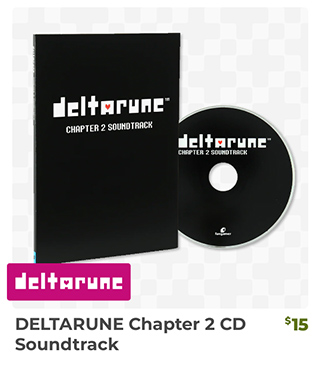 DELTARUNE Chapter 2 CD Soundtrack is back in stock at Fangamer.com