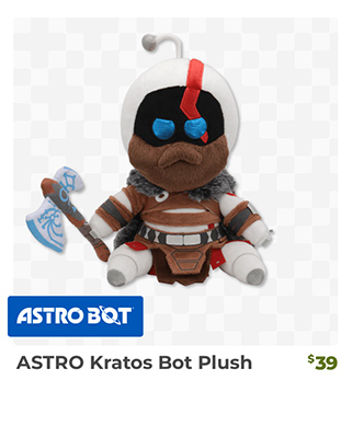 ASTRO Kratos Bot Plush is back in stock at Fangamer.com