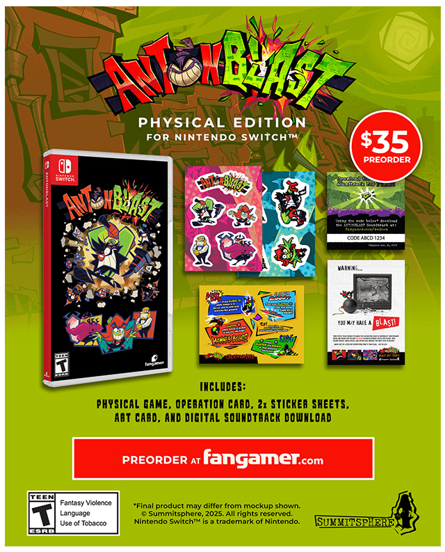 New Antonblast for Nintendo Switch™ available at Fangamer.com