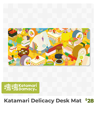 Katamari Delicacy Desk Mat is back in stock at Fangamer.com